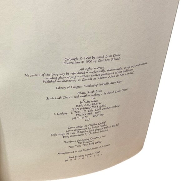 Cookbook Cold Weather Cooking Paperback Sarah Lee Chase - Picture 3 of 3